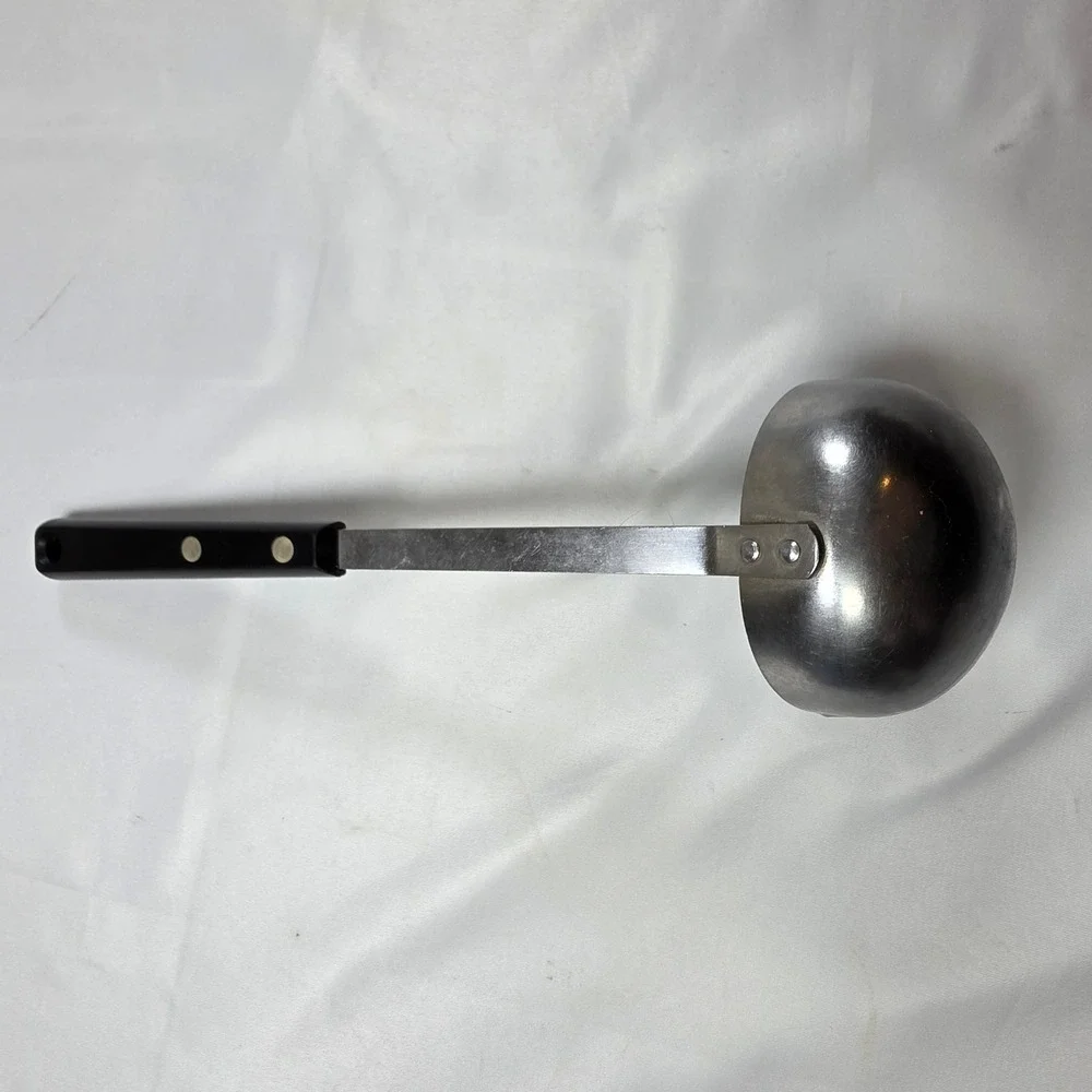 Ekco Forge Stainless Steel Ladle Black Handle Pour Spout Vintage USA Made